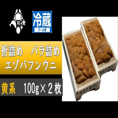 折詰めエゾバフンウニバラ詰め(黄系)約100g×2折 F-88001
