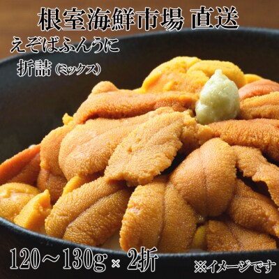 エゾバフンウニ(赤系・黄系)バラ詰め120～130g×2折 B-11111