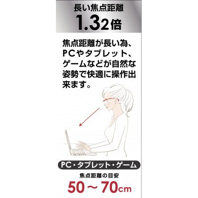 ハズキルーペ ラージ クリアレンズ 1.32倍率 黒
