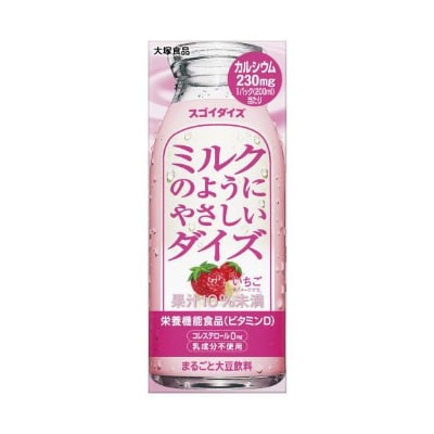 大塚食品 ミルクのようにやさしいダイズ いちご 200ml紙パック×24本入