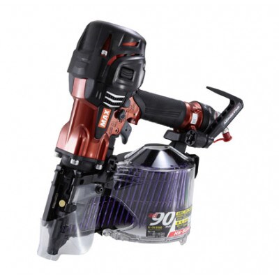 釘打機　高圧コイルネイラ90mm【レッド】