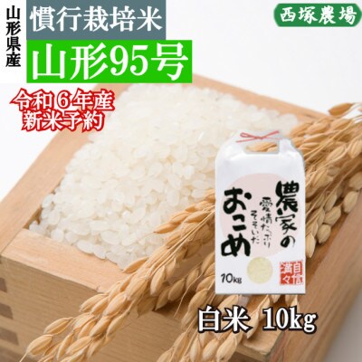 令和6年産  慣行栽培米 山形95号　白米 10kg　山形県産　西塚農場のお米