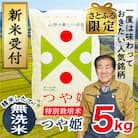【さとふる限定】令和7年産新米受付山形県産特別栽培米　つや姫5kg(無洗米)