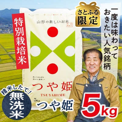 【さとふる限定】令和6年産山形県産特別栽培米　つや姫5kg(無洗米)