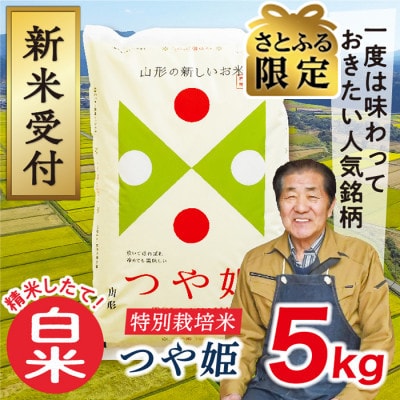 【さとふる限定】令和7年産先行受付　山形県産特別栽培米つや姫5kg(白米)