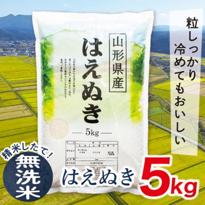 【令和7年産新米受付】山形県産はえぬき5kg(無洗米)