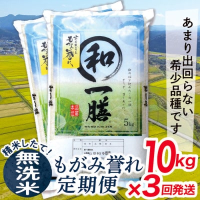 【毎月定期便】買い忘れなしで美味しいもがみ誉れ10kg(無洗米)が届く全3回