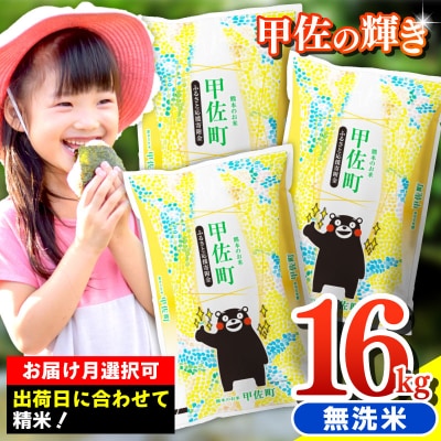 【月指定可能】令和4年新米・無洗米【熊本県産・合計16kg】(5kg×2袋、6kg×1袋)