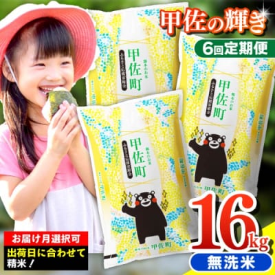 令和7年産【定期便6ヶ月】『甲佐の輝き』無洗米16kg【配送指定可】【ZP】