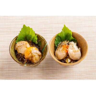 帆立貝松前漬・牡蠣松前漬セット　各200g(計400g)