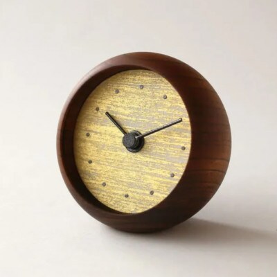 はなもっこの置時計 (摺箔 金　ブラウン)