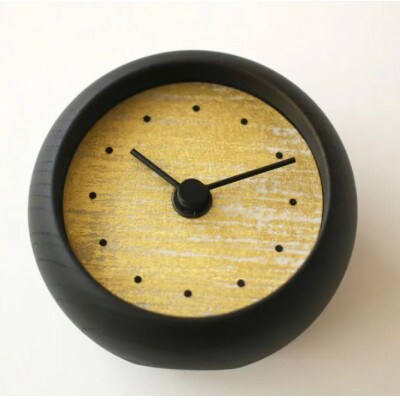 はなもっこの置時計 (摺箔 金　ブラック)