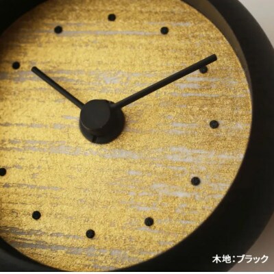 はなもっこの置時計 (摺箔 金　ブラック)