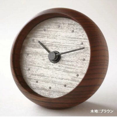 はなもっこの置時計 (摺箔 白金〈プラチナ〉ブラウン)