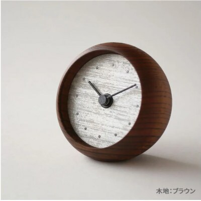 はなもっこの置時計 (摺箔 白金〈プラチナ〉ブラウン)