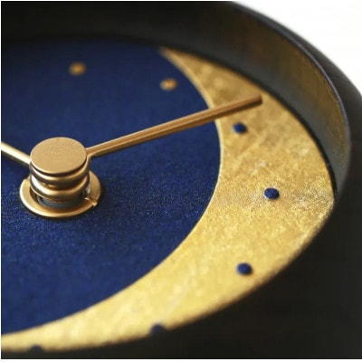 はなもっこの置時計 月(焼群青に金箔)