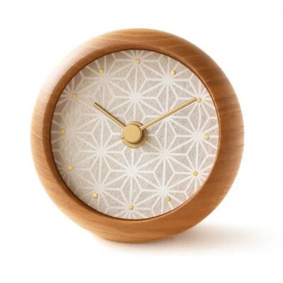 はなもっこの置時計 (紋切り 麻の葉　プレーン)