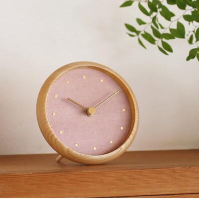 はなもっこ 掛時計 桜鼠 プレーン (スタンド付き)