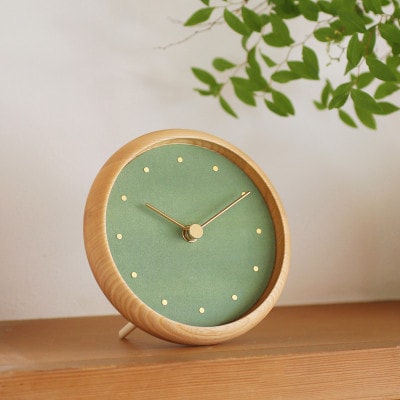 はなもっこ 掛時計 緑瑪瑙 プレーン(スタンド付き)