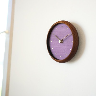 はなもっこ 掛時計 藤紫 ブラウン(スタンド付き)