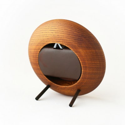 はなもっこ 掛時計 藤紫 ブラウン(スタンド付き)