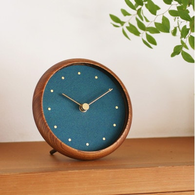 はなもっこ 掛時計 群緑 ブラウン(スタンド付き)