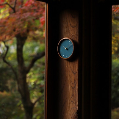 はなもっこ 掛時計 群緑 ブラウン(スタンド付き)