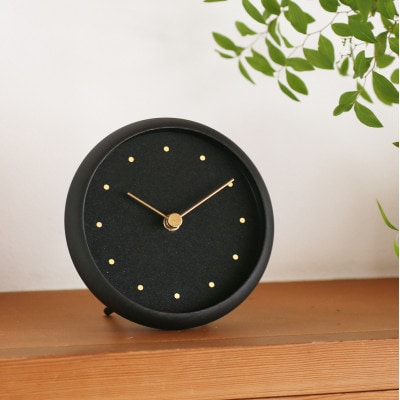 はなもっこ 掛時計 黒 ブラック(スタンド付き)