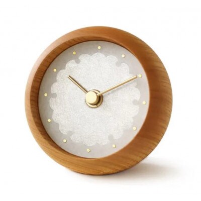 はなもっこの置時計 (紋切り 雪輪　プレーン)