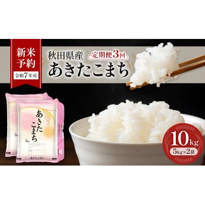 【令和7年産】3回定期便 あきたこまち 10kg(5kg×2)[No.5325-0384]