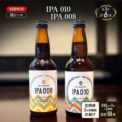 【定期便3ヵ月】地ビール IPA 010・IPA 008  各3本[No.5325-0491]