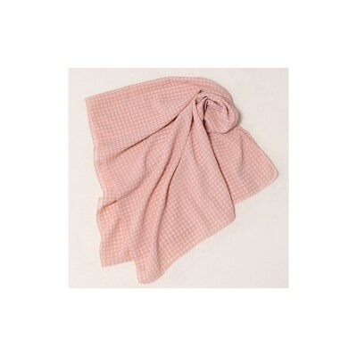 【先行予約】アトリエ小町 スカーフ(renka01) チェック柄 ピンク[No.5325-0499]