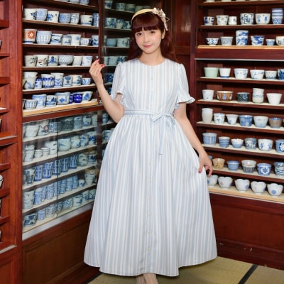 【先行予約】ワンピース(renka ep2) ストライプ・サックス[No.5325-0548]