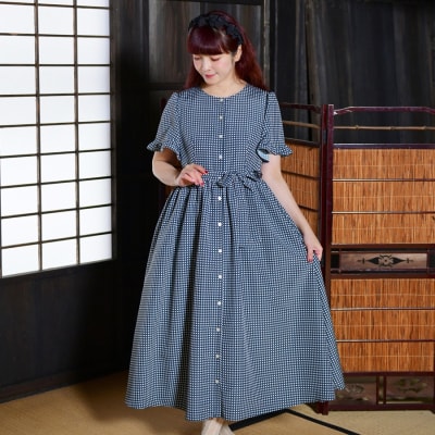 【先行予約】ワンピース(renka ep2) ギンガムチェック・ブラック[No.5325-0550]