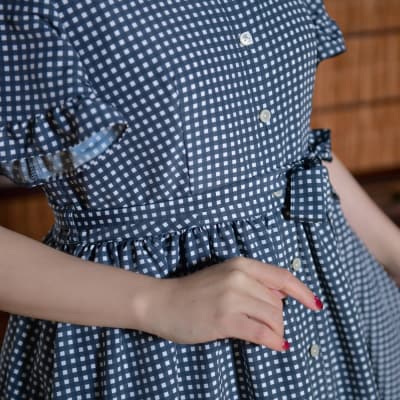 【先行予約】ワンピース(renka ep2) ギンガムチェック・ブラック[No.5325-0550]