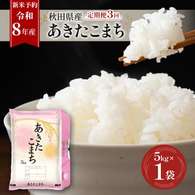 【先行予約】定期便 令和8年産 秋田県産あきたこまち 5kg 全3回[No.5325-0697]