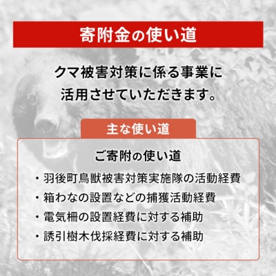 【返礼品なし】クマ被害対策支援(秋田県羽後町)　5,000円[No.5325-0715]