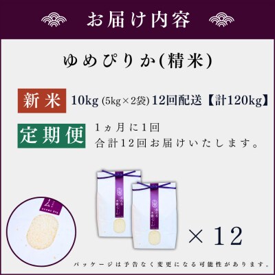 【定期便全12回】令和6年産 木露ファーム 余市産ゆめぴりか(精米)10kg_Y067-0187