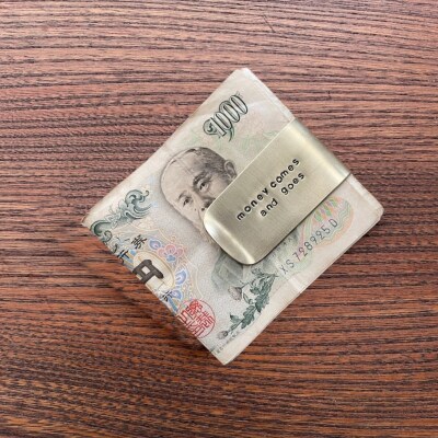 真鍮 マネー クリップ コインケース セット ハンドメイド 財布 メンズ レディース 刻印 名入れ 