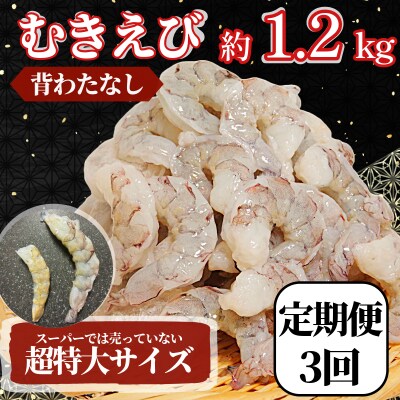 定期便 3回  えび 約1.2kg 冷凍 むきえび エビ 海老