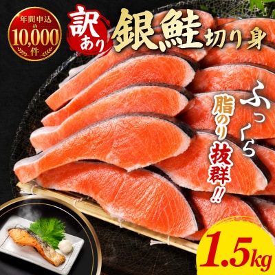  訳あり 銀鮭 切り身 1.5kg 冷凍鮭 切り身 冷凍 切身 サイズ 不揃い