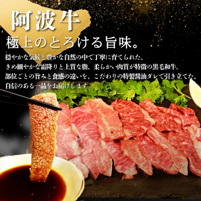 国産 阿波牛焼肉ミックス 醤油ダレ 1.2kg (300g×4P)　牛肉 焼肉 ロース カルビ モモ