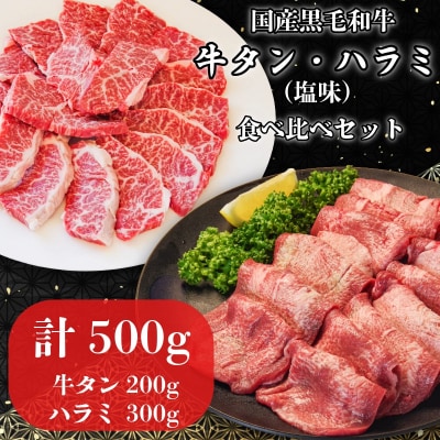 国産 牛タン ハラミ セット 計500g 牛肉 タン 薄切り ハラミ  希少部位 焼き肉 BBQ 焼