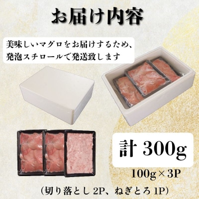 天然本まぐろセット 300g(100g×3P) マグロ 本まぐろ 中とろ ネギトロ
