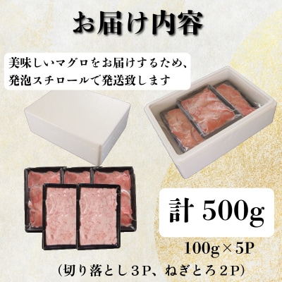 天然本まぐろセット 500g(100g×5P) マグロ 本まぐろ 中とろ ネギトロ