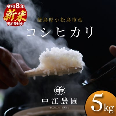 【2026年8月下旬順次発送】令和8年産 新米コシヒカリ 5kg 白米 数量限定 小松島市