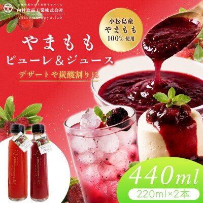 やまもも ピューレ&ジュース 220ml × 2本セット | ヤマモモ 100%使用