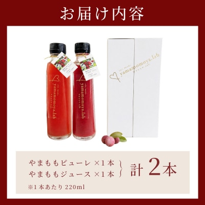 やまもも ピューレ&ジュース 220ml × 2本セット | ヤマモモ 100%使用