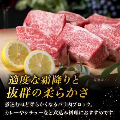 【煮込み用】A4ランク 糸島 黒毛和牛 バラ肉ブロック 1kg 糸島ミートデリ工房 [ACA045]