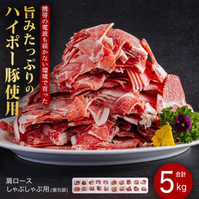 肩ロースしゃぶしゃぶ250g×20パック小分けセット　旨みたっぷりのハイポー豚